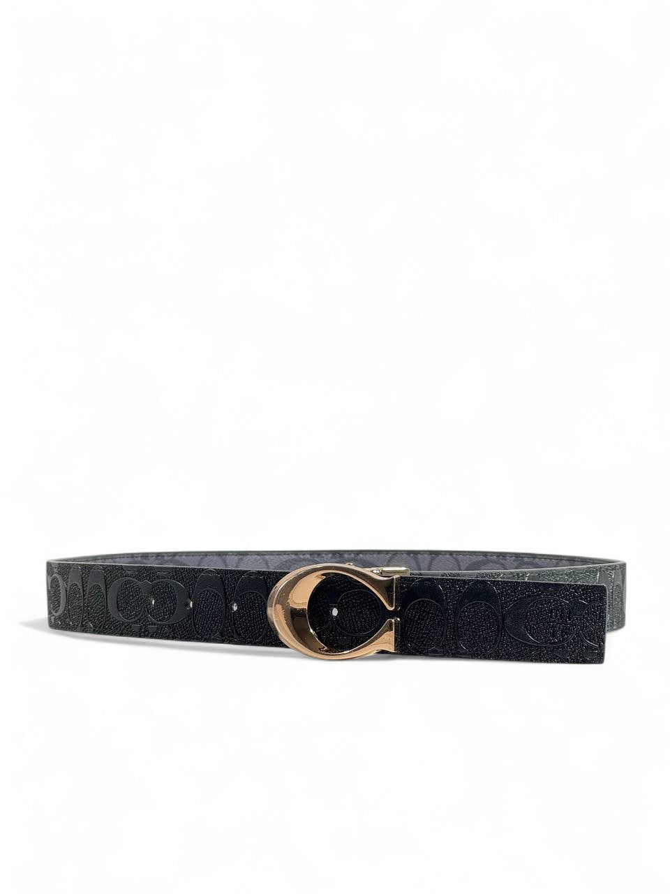 Coach Signature Double-Face Reversible Belt – Navy & Black | 110 cm
