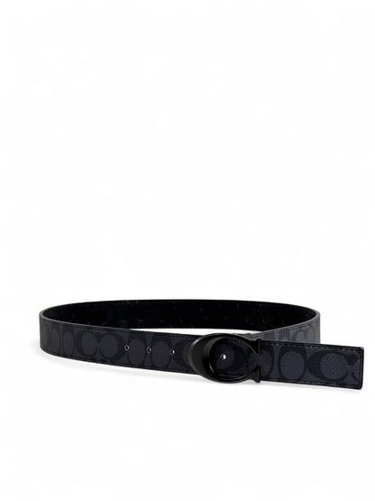 coach Luxury Navy & Black Double-Face “C” Buckle Belt – 110 cm ✨🖤🔵
