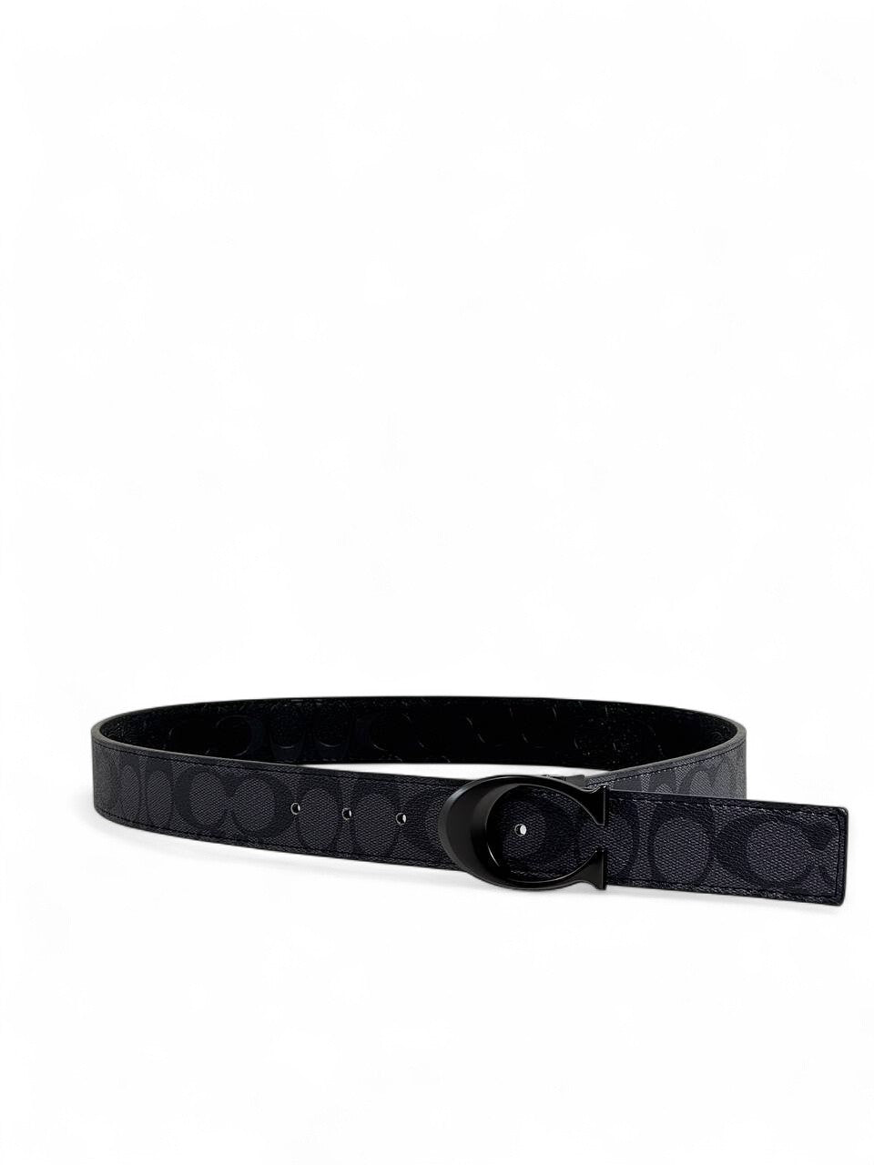 coach Luxury Navy & Black Double-Face “C” Buckle Belt – 110 cm ✨🖤🔵