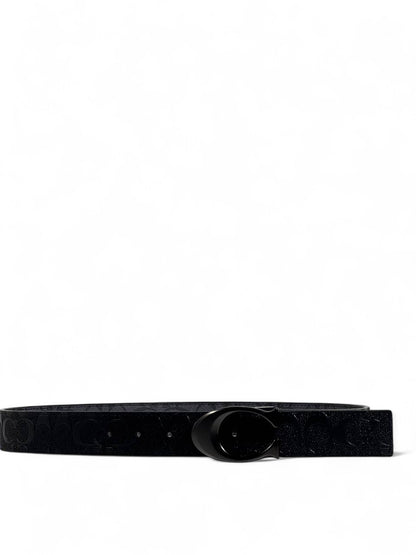 coach Luxury Navy & Black Double-Face “C” Buckle Belt – 110 cm ✨🖤🔵