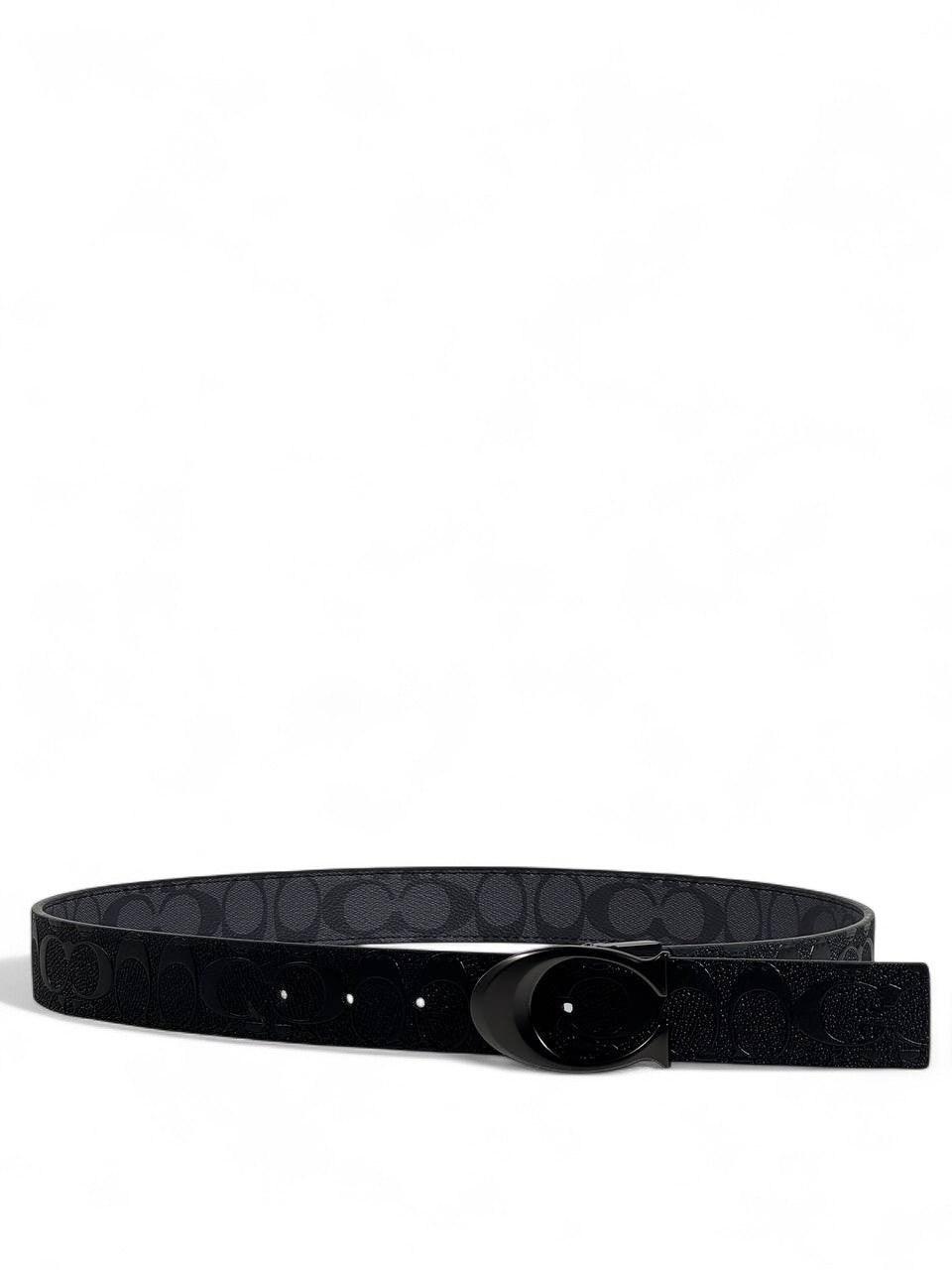 coach Luxury Navy & Black Double-Face “C” Buckle Belt – 110 cm ✨🖤🔵