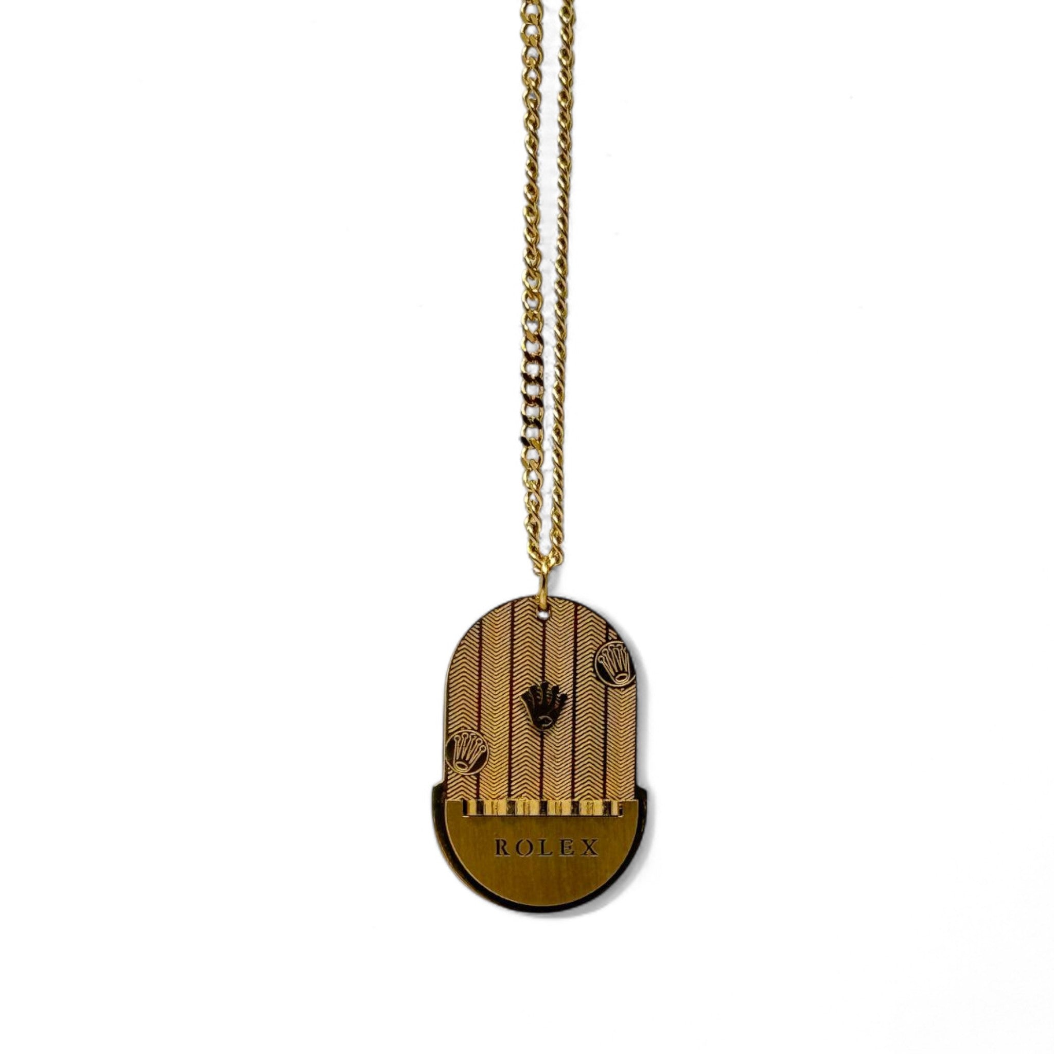 ✨ Gold Rolex-Inspired Oval Necklace – Original Stainless Steel | 40cm