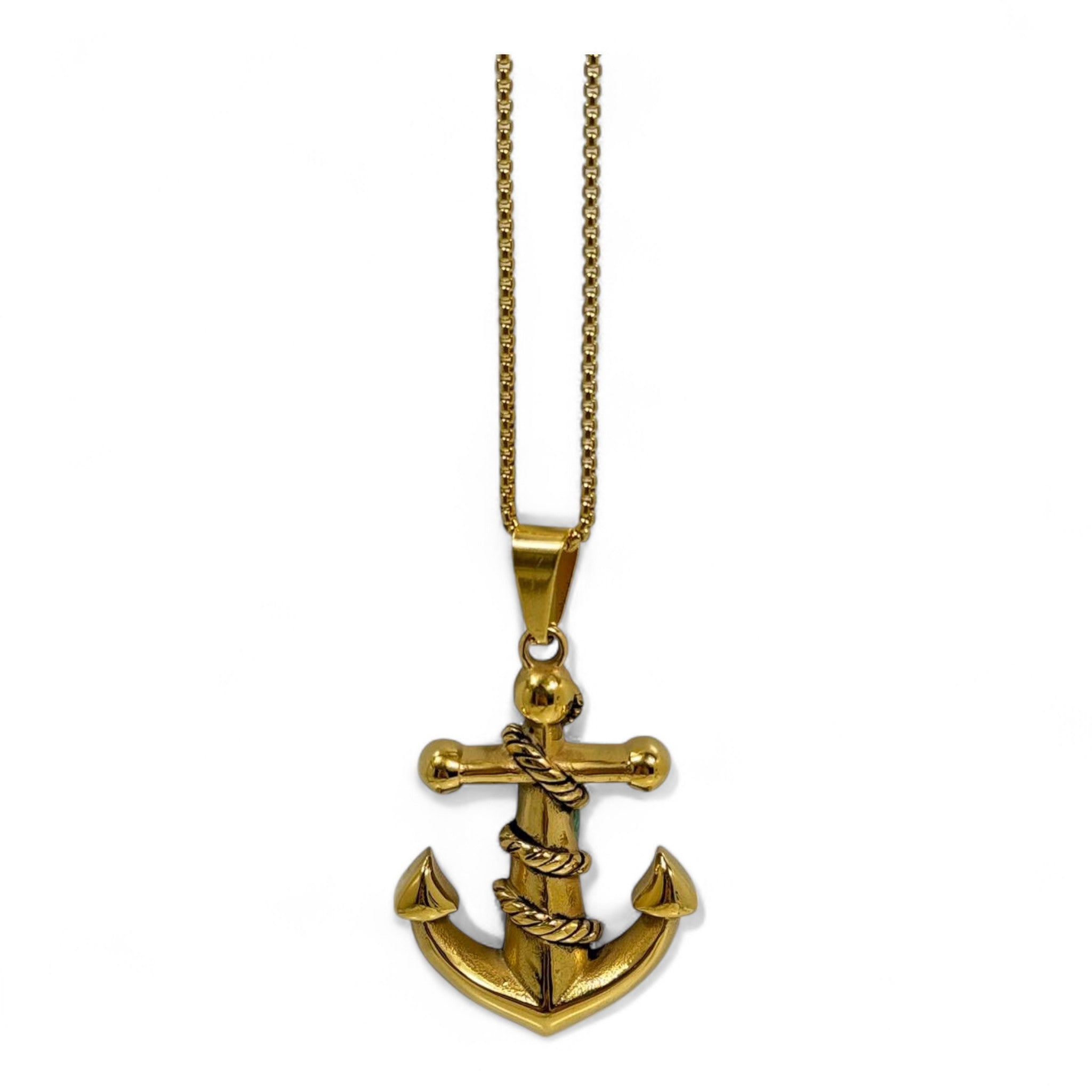 ⚓ Gold Anchor Pendant Necklace | 40cm Stainless Steel Chain