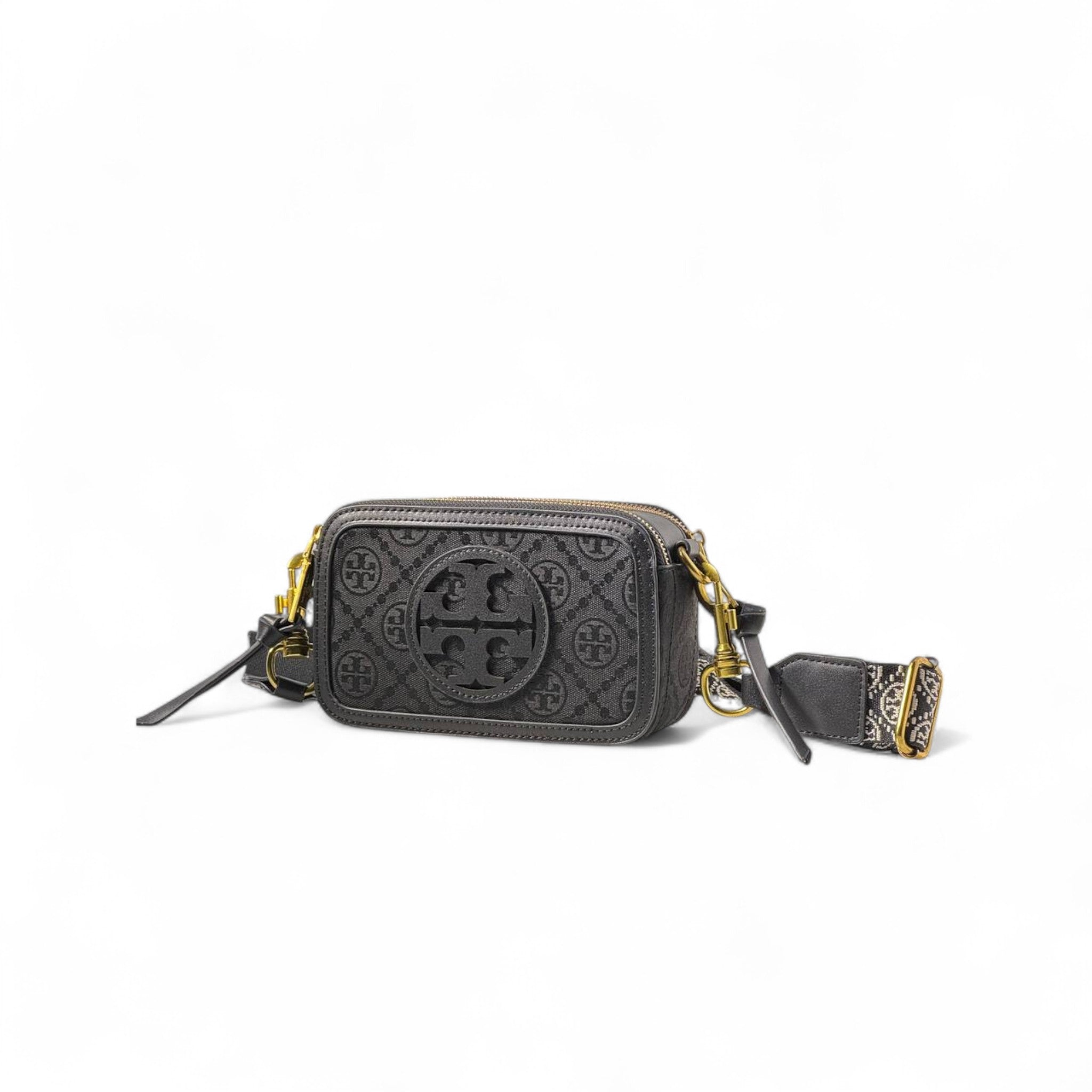 🖤 Tory Burch Embossed Logo Black Crossbody – With Box | Statement Style