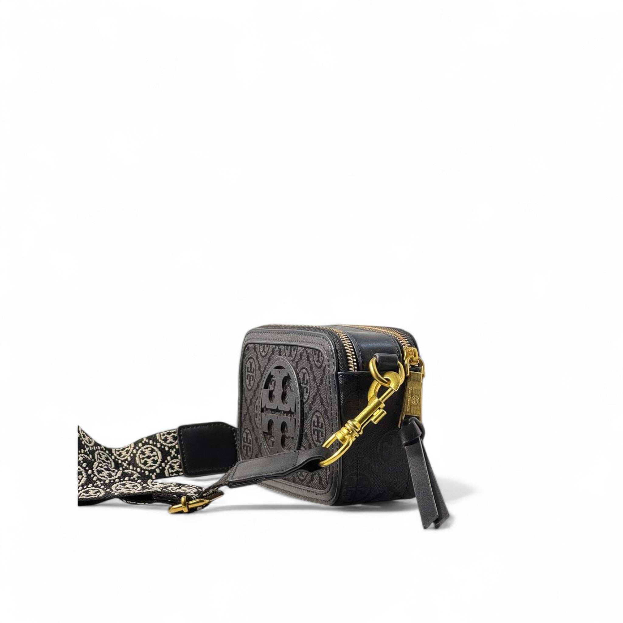 🖤 Tory Burch Embossed Logo Black Crossbody – With Box | Statement Style