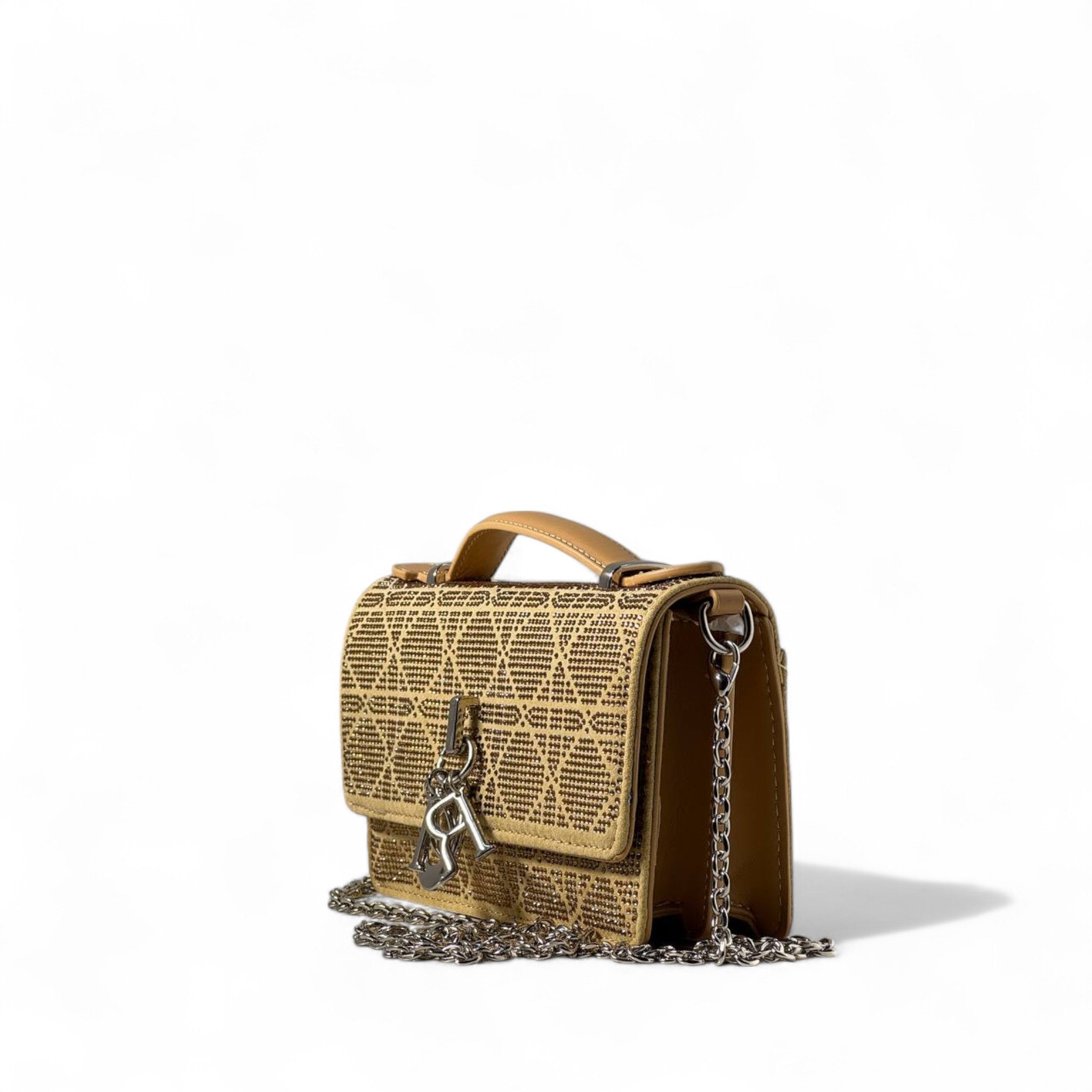 ✨ Dior Caro Gold Crystal Bag – Luxe Chain Edition ✨