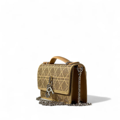 ✨ Dior Caro Gold Crystal Bag – Luxe Chain Edition ✨