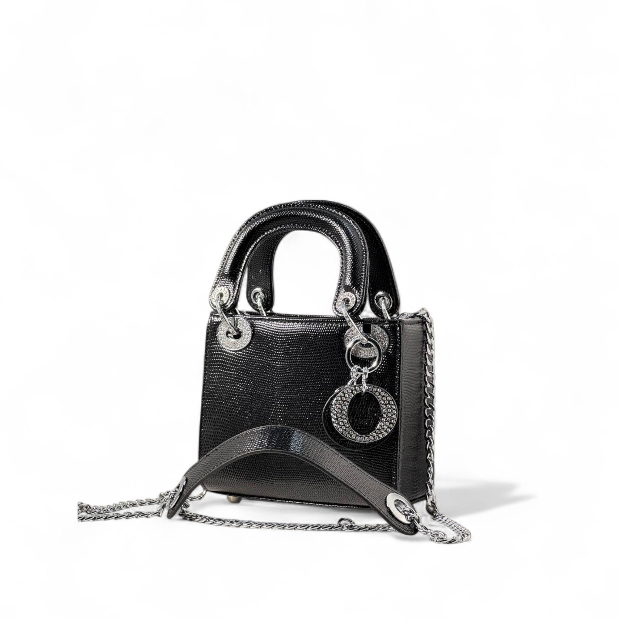 💎 Dior Mini Lady D-Lite Bag – Black Glitter Glam Edition 🖤
