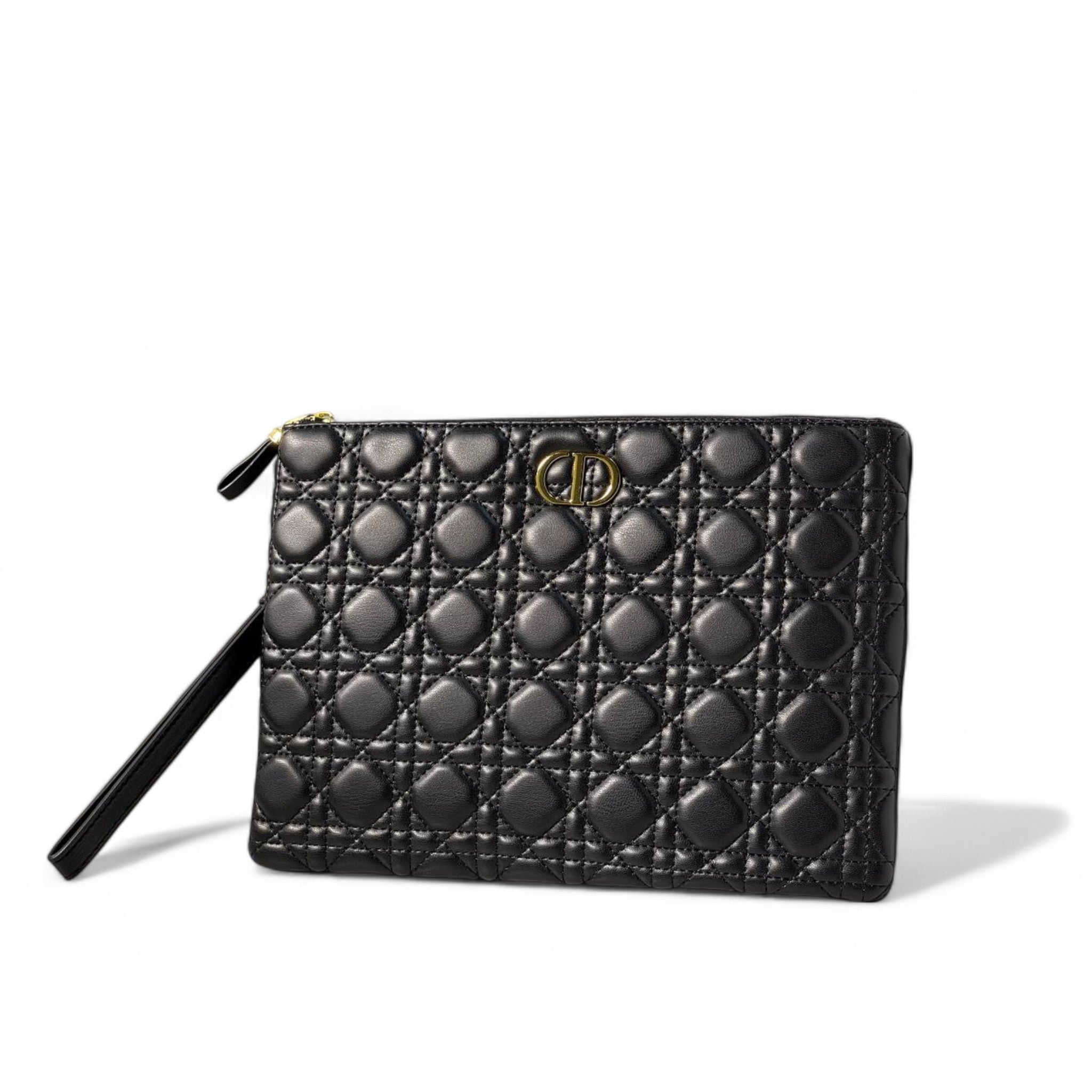 🖤 Dior Cannage Leather Clutch – Classic Black Elegance 🖤