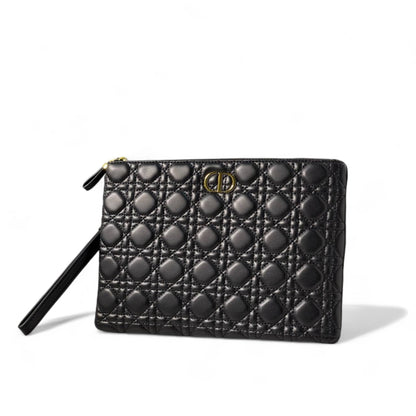 🖤 Dior Cannage Leather Clutch – Classic Black Elegance 🖤