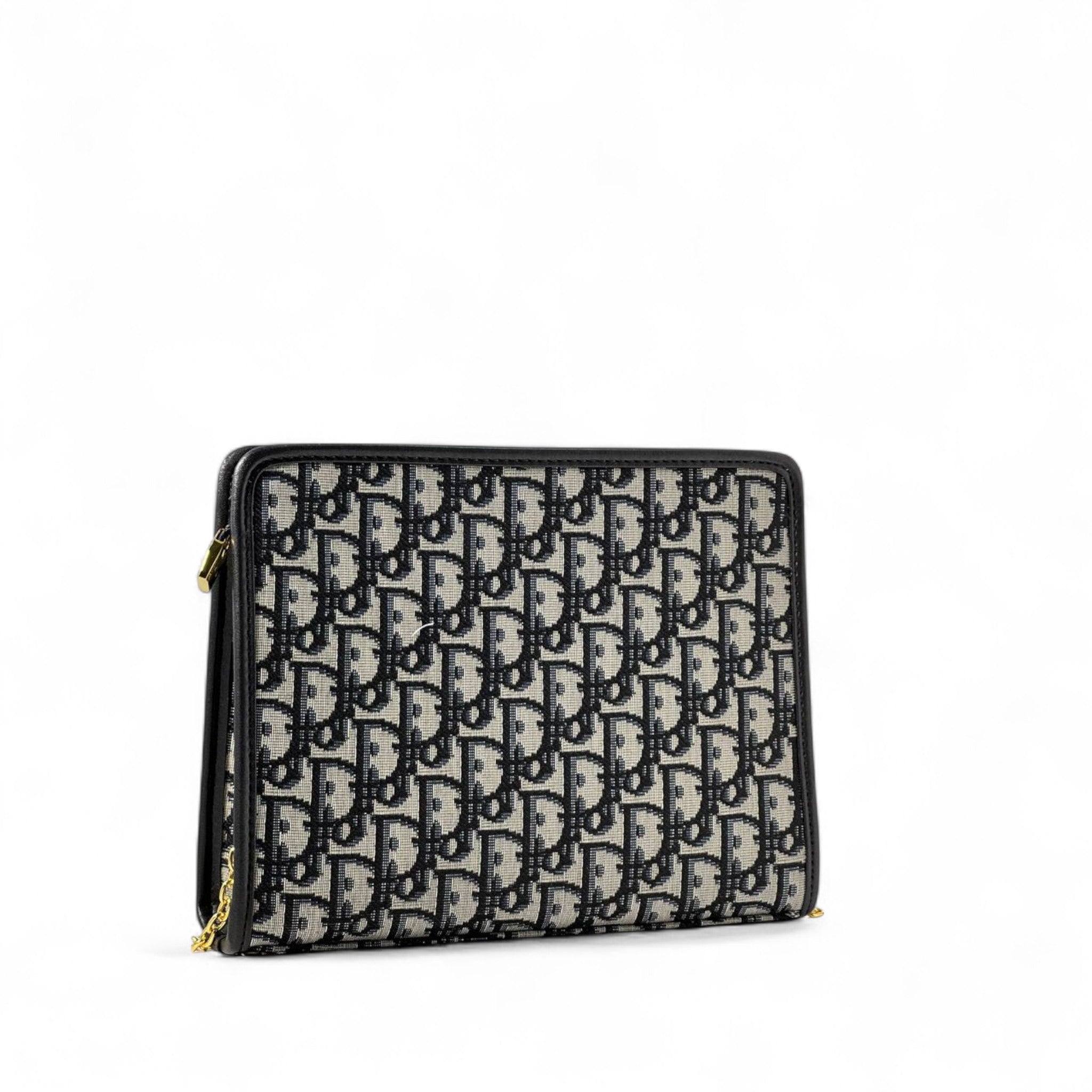 🧵 Dior Oblique Chain Clutch – Monogram Gold Edition ✨