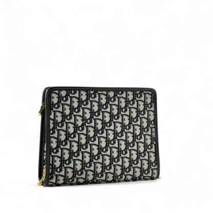 🧵 Dior Oblique Chain Clutch – Monogram Gold Edition ✨