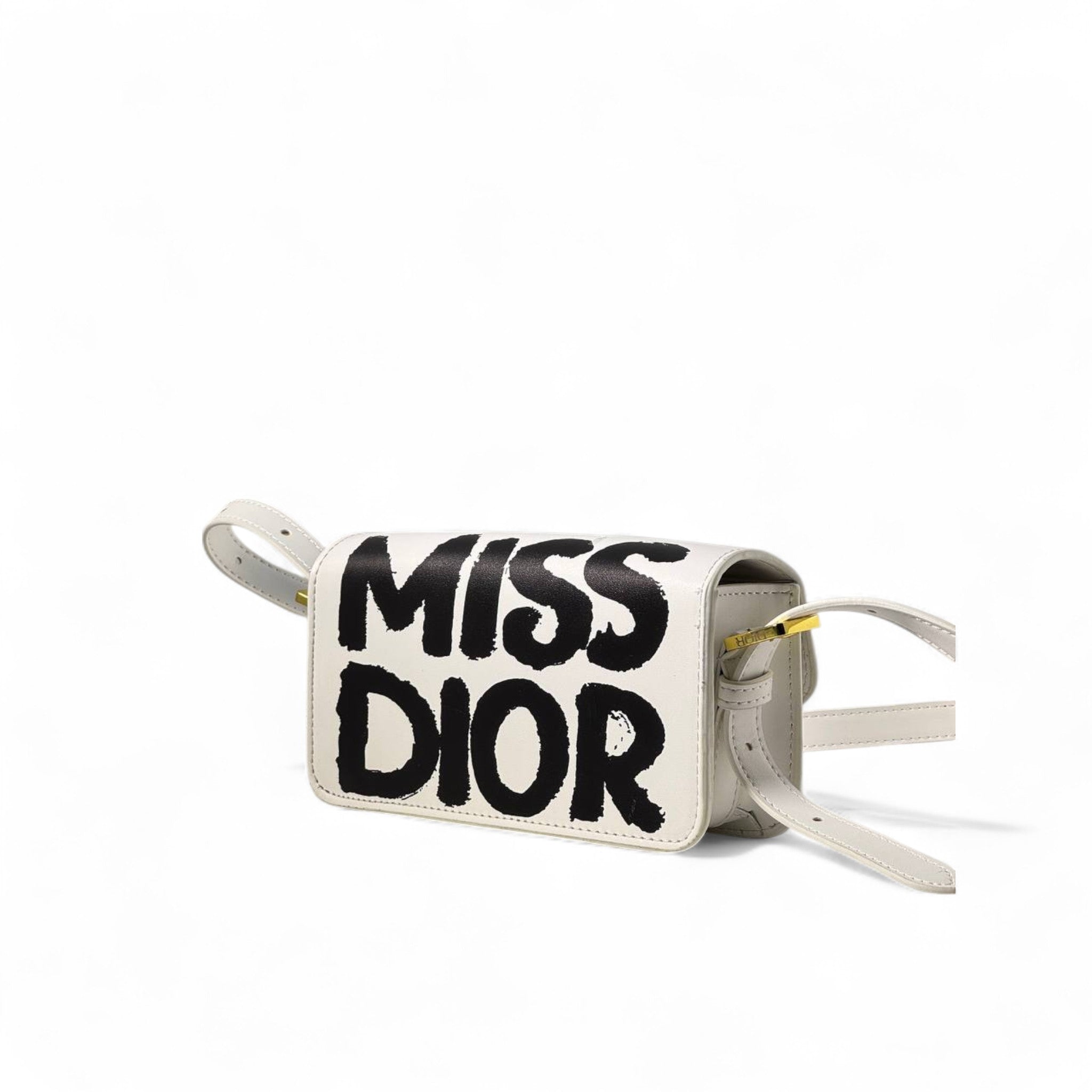 🎨 Miss Dior Graffiti Shoulder Bag – Bold White Edition 🖤🤍