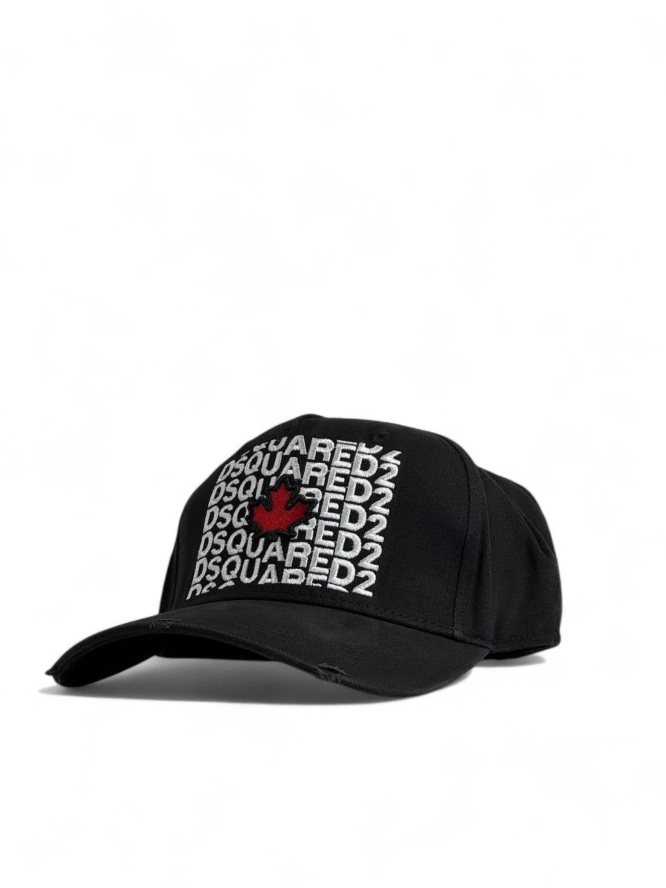 Dsquared2 Repeated Logo Black Cap 🍁 | Bold Streetwear Essential