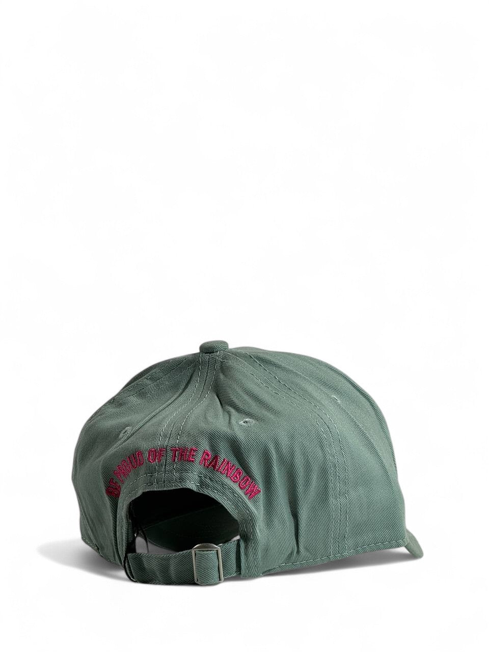 Dsquared2 Sage Green Rainbow Patch Cap 🌈✨ | Summer Streetwear Essential