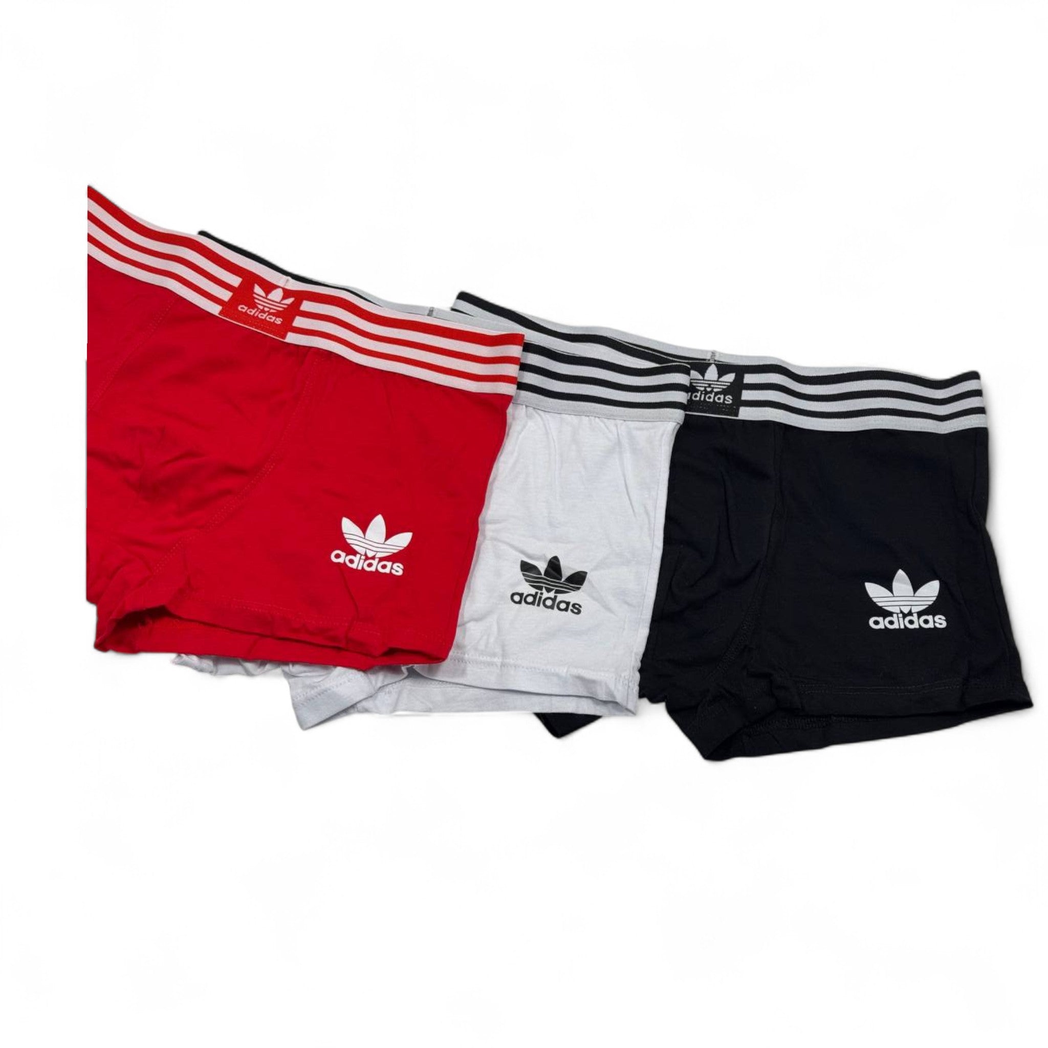 👟 Adidas Originals Boxer Set – 3-Pack Trefoil Edition (Red, Grey, Black) 🩳