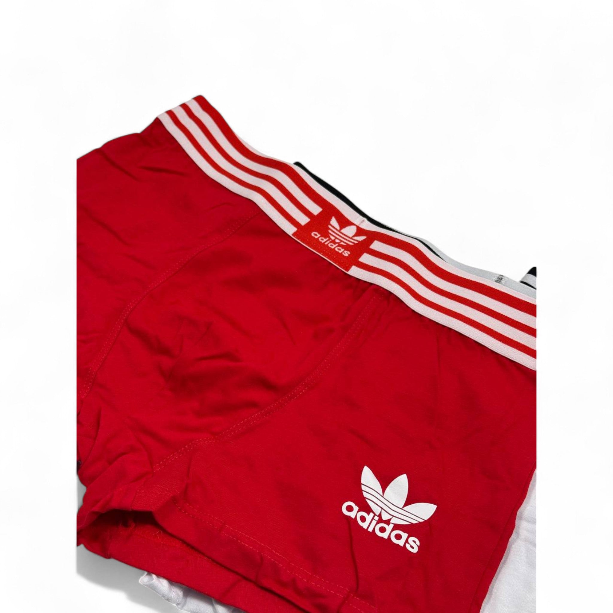 👟 Adidas Originals Boxer Set – 3-Pack Trefoil Edition (Red, Grey, Black) 🩳
