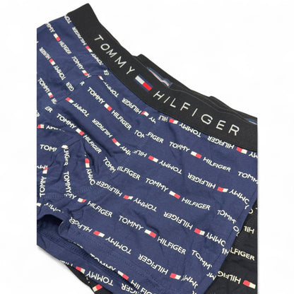 🩳 Tommy Hilfiger Men’s Boxer Set – 3-Pack All-Over Logo Print Edition (Navy, Black, Grey) 🔁