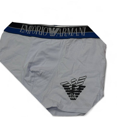 Emporio Armani Men’s Boxer Set – 3-Pack Eagle Logo Edition (Black, Red, Light Blue)