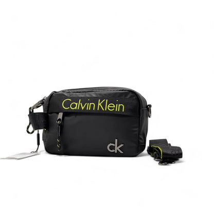 🖤 Calvin Klein Crossbody Bag – Urban Tech Edition with Neon Logo Strap 🟢