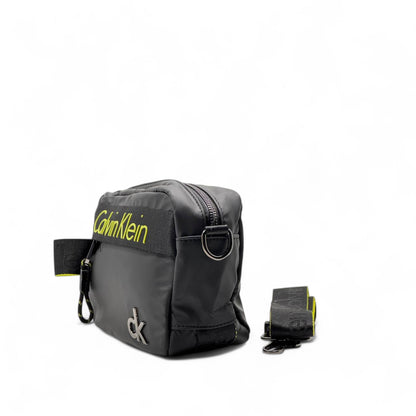 🖤 Calvin Klein Crossbody Bag – Urban Tech Edition with Neon Logo Strap 🟢