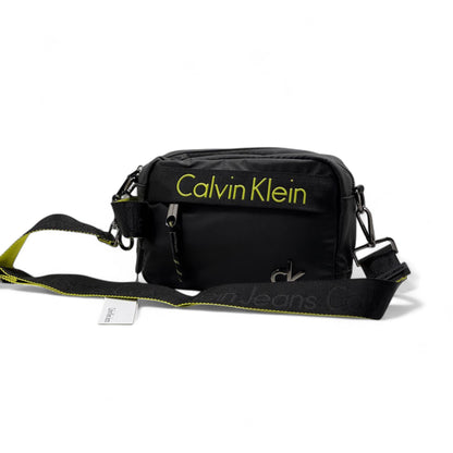 🖤 Calvin Klein Crossbody Bag – Urban Tech Edition with Neon Logo Strap 🟢