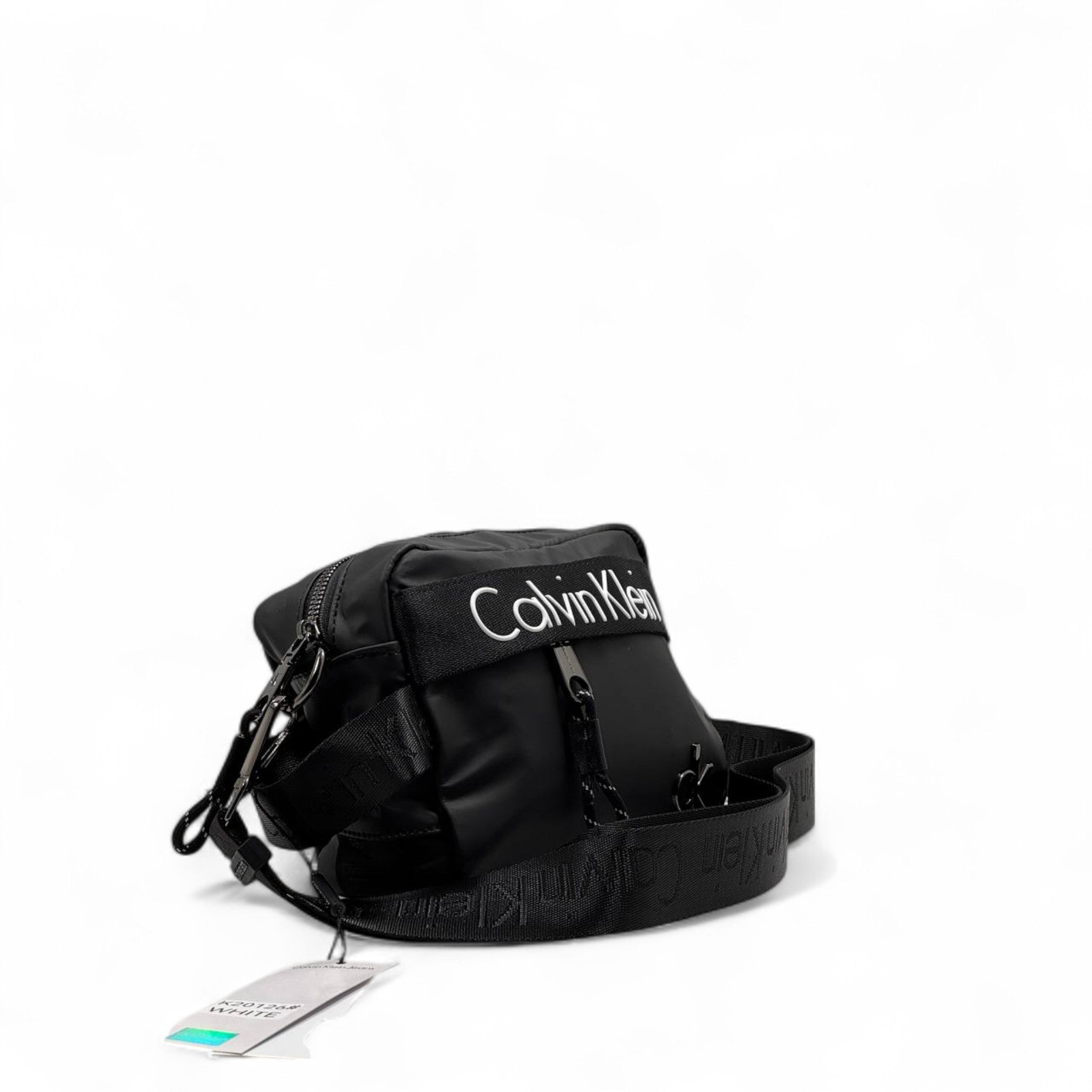 🖤 Calvin Klein Signature Crossbody Bag – Black & White Logo 🖤
