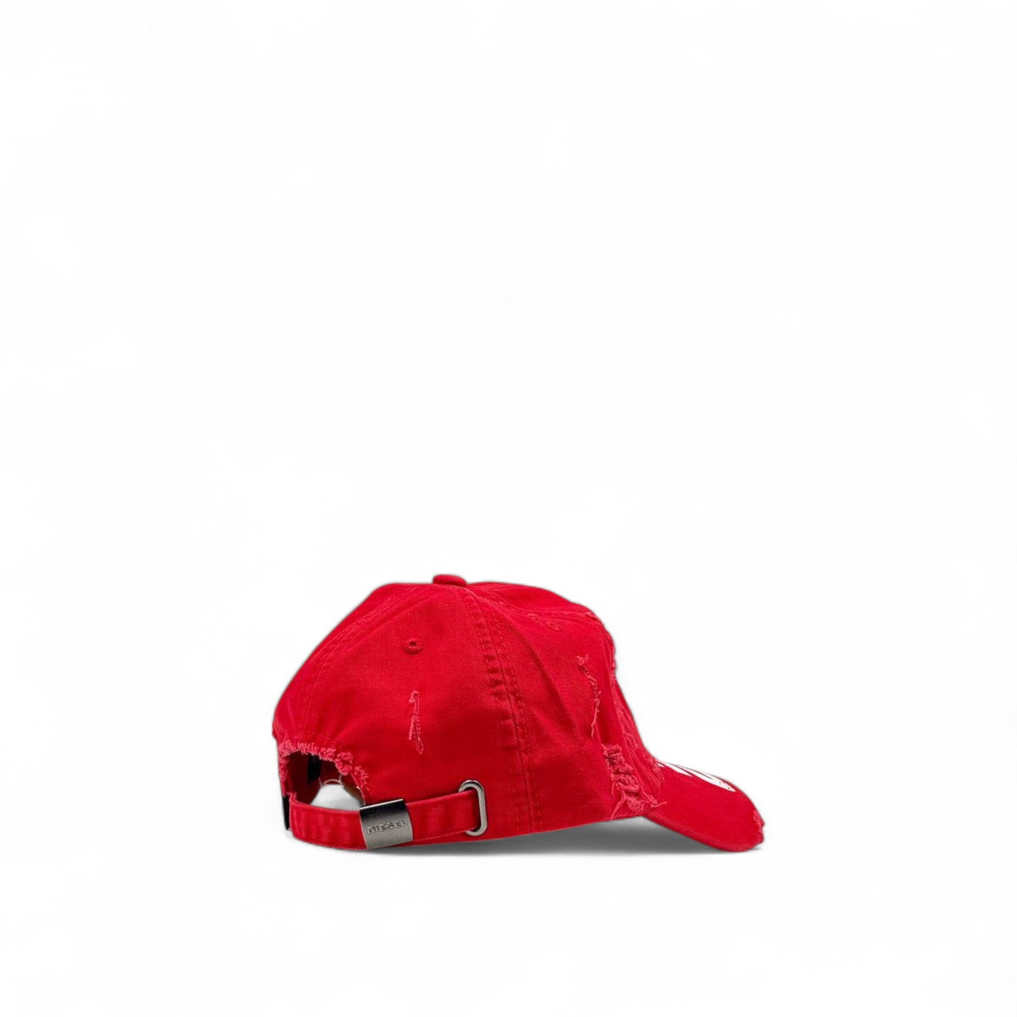 🧢 Diesel Red Distressed Baseball Cap – "For Successful Living" Logo