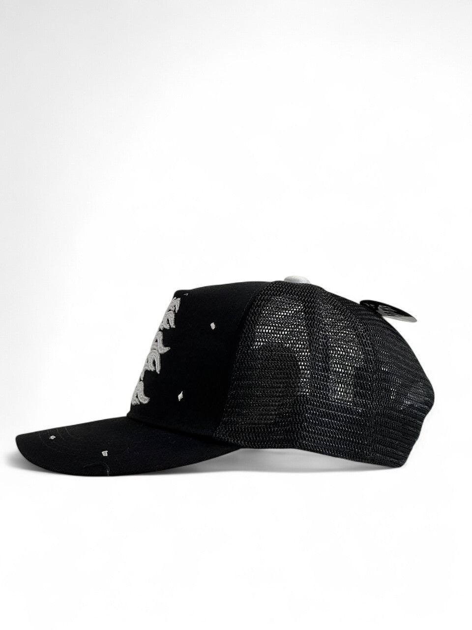 Hellstar Black & Silver Mesh Trucker Cap 🧢✨ | Signature Flame Edition