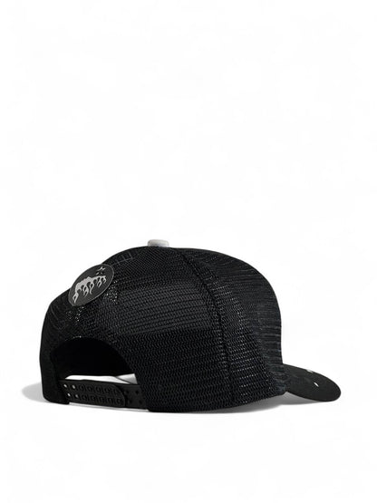 Hellstar Black & Silver Mesh Trucker Cap 🧢✨ | Signature Flame Edition