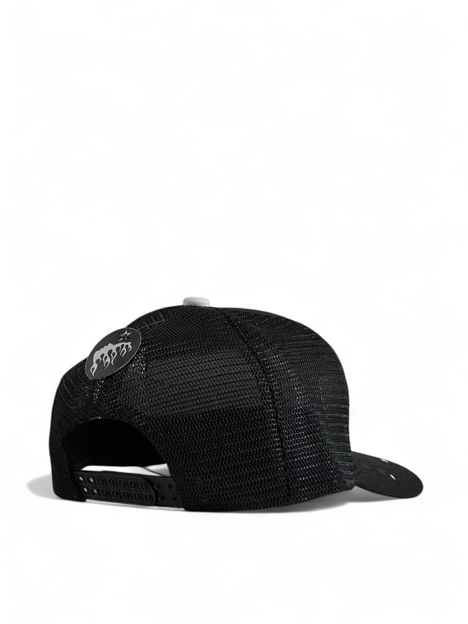 Hellstar Black & Silver Mesh Trucker Cap 🧢✨ | Signature Flame Edition