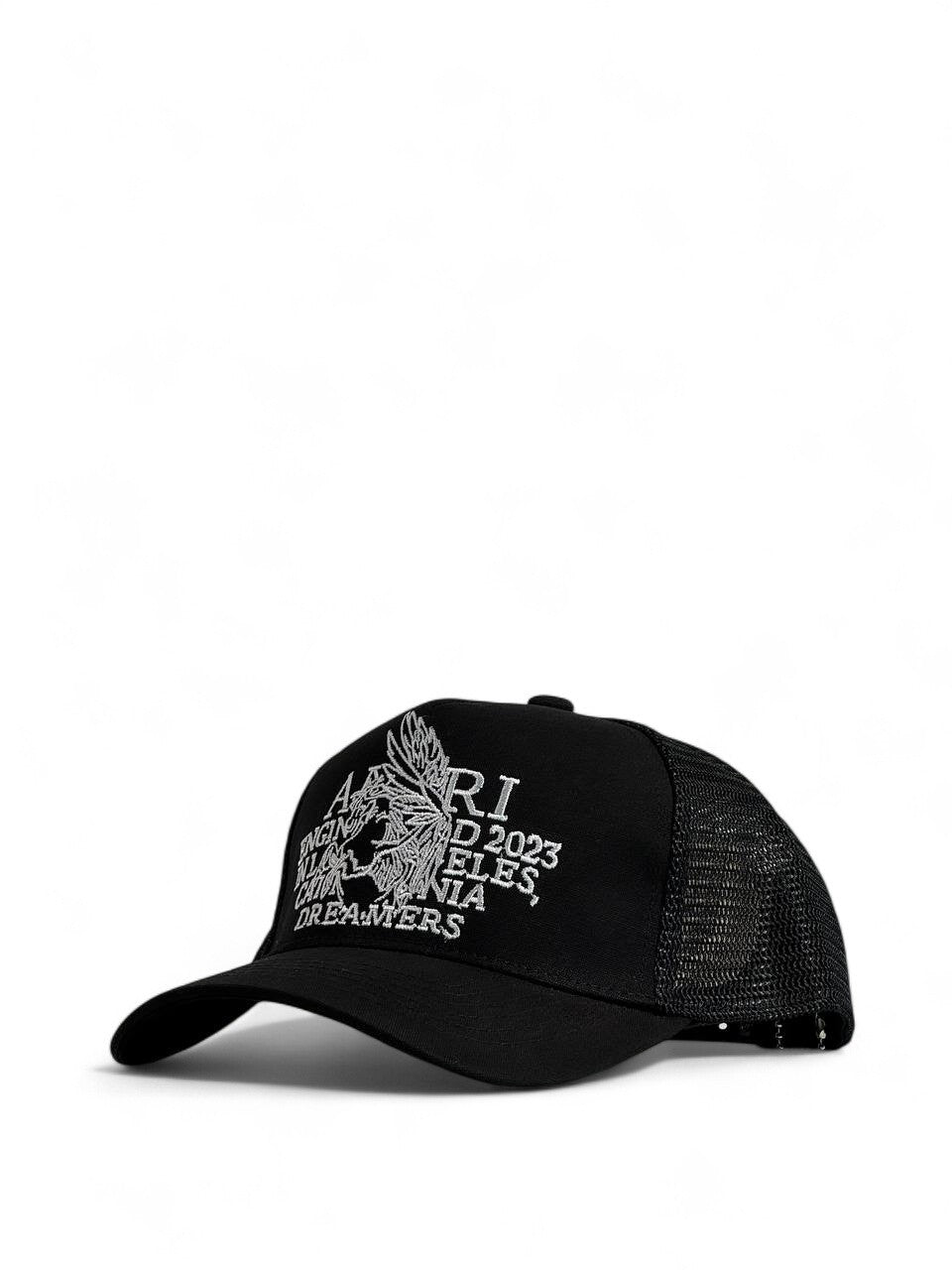 Amiri “Dreamers” Trucker Cap 🧢 – Black | LA Luxury Streetwear 🦅