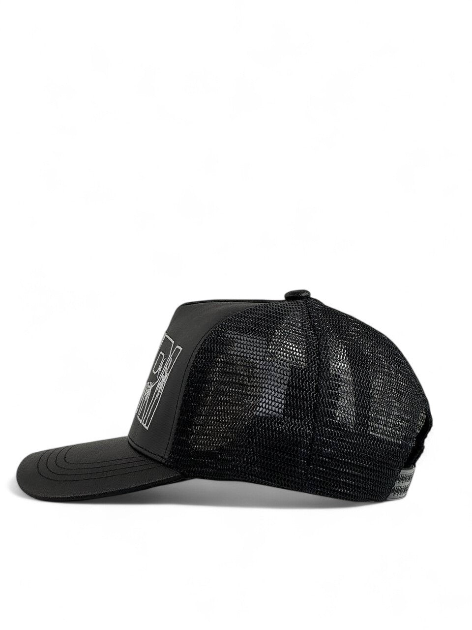 Amiri Black Trucker Cap 🌴✨ | Palm Tree Embroidery | Luxury Streetwear Hat 🖤
