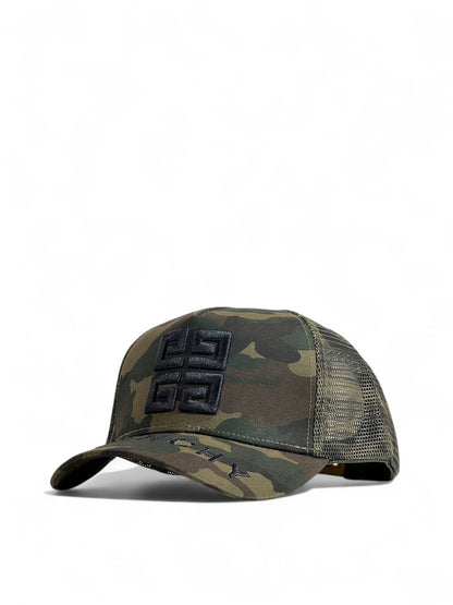 Givenchy Camo Trucker Cap 🧢🔥 | Luxury Streetwear | Iconic Logo Design 🌿🖤