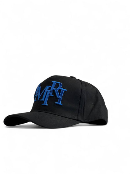 💙 AMIRI Black & Blue Logo Cap – Luxury Designer Streetwear Essential 🔥