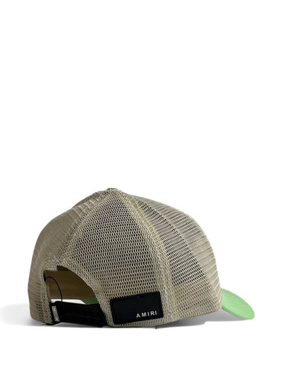 🍃 AMIRI Beige & Green Trucker Cap – Luxury Streetwear with Fresh Vibes 🌟