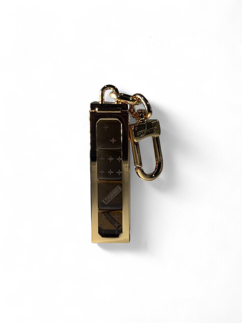 🎲 Louis Vuitton x Supreme Dice Keychain – Limited Edition Gold Charm 🔑✨