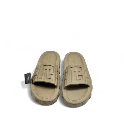 Balmain Beige Rubber Slides 🩴 – Bold & Iconic Comfort