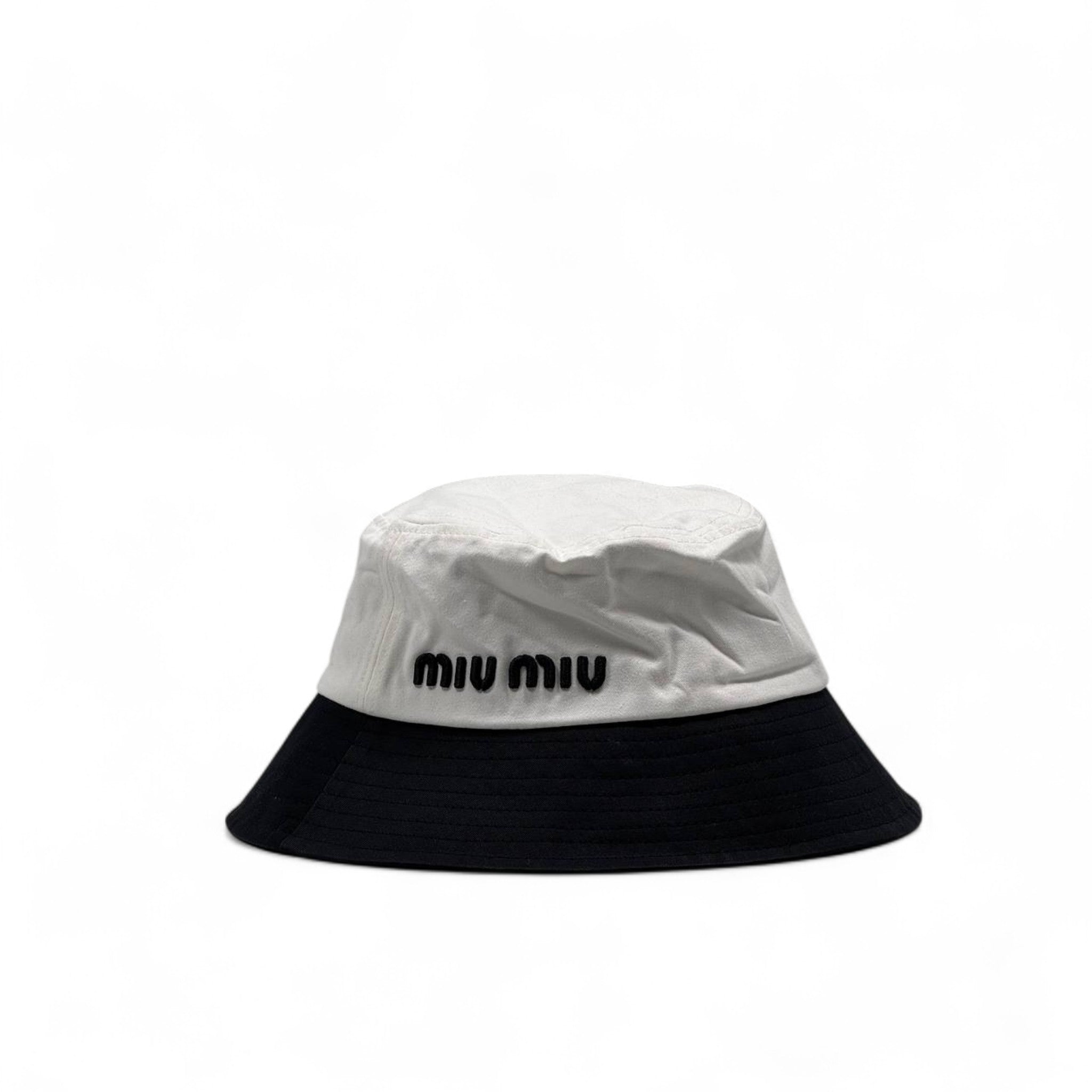 Miu Miu Black & White Bucket Hat 🤍🖤 – Chic Contrast Vibes