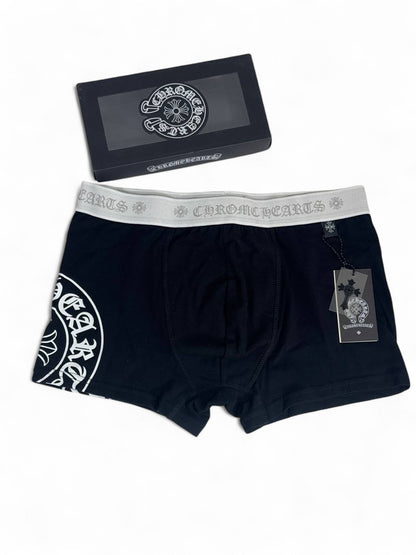 🔥 Chrome Hearts Men’s Boxer Briefs – Black Luxury Underwear 🖤✨
