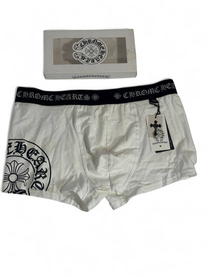 🤍 Chrome Hearts Men’s Boxer Briefs – White Luxury Underwear 🖤✨