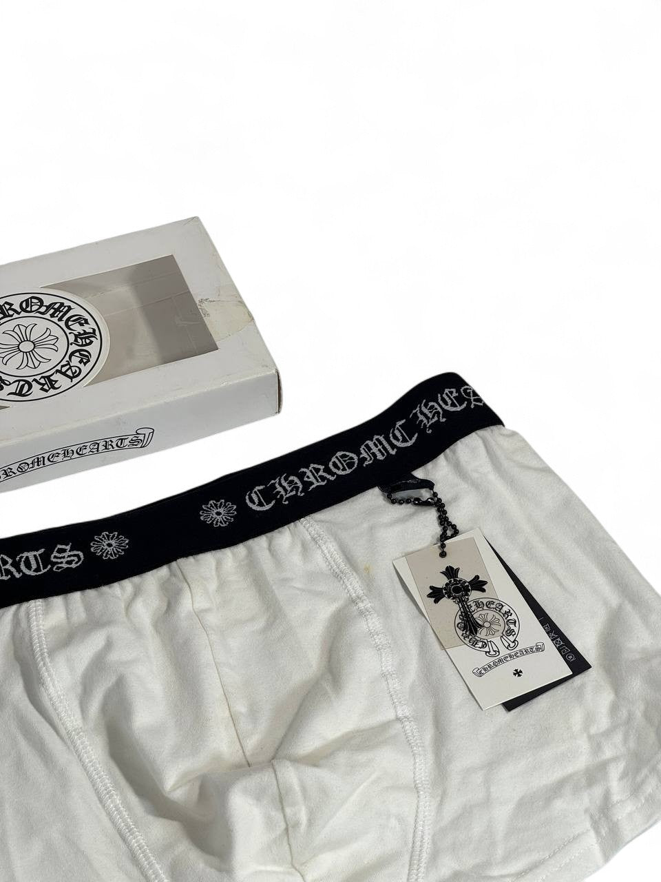 🤍 Chrome Hearts Men’s Boxer Briefs – White Luxury Underwear 🖤✨