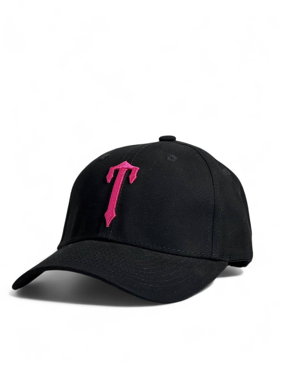 🔥 Trapstar Black Cap – Pink T Logo Embroidered Streetwear Hat 🧢✨