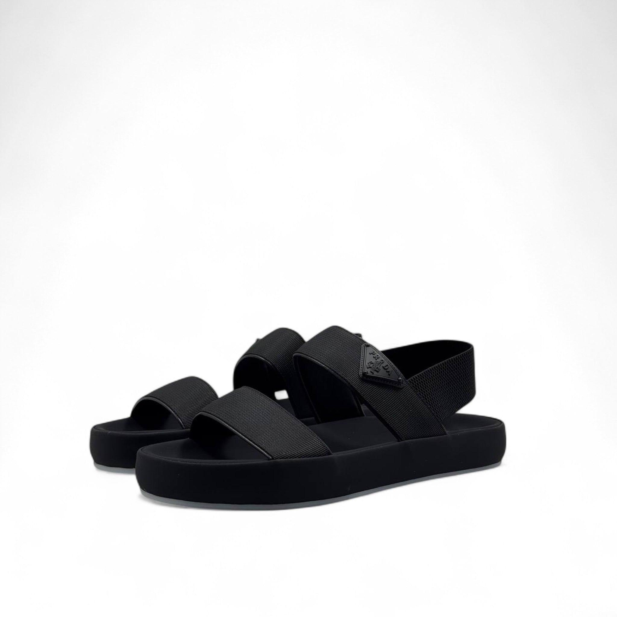 Prada Black Slingback Sandals 🖤 – Double-Strap Designer Elegance