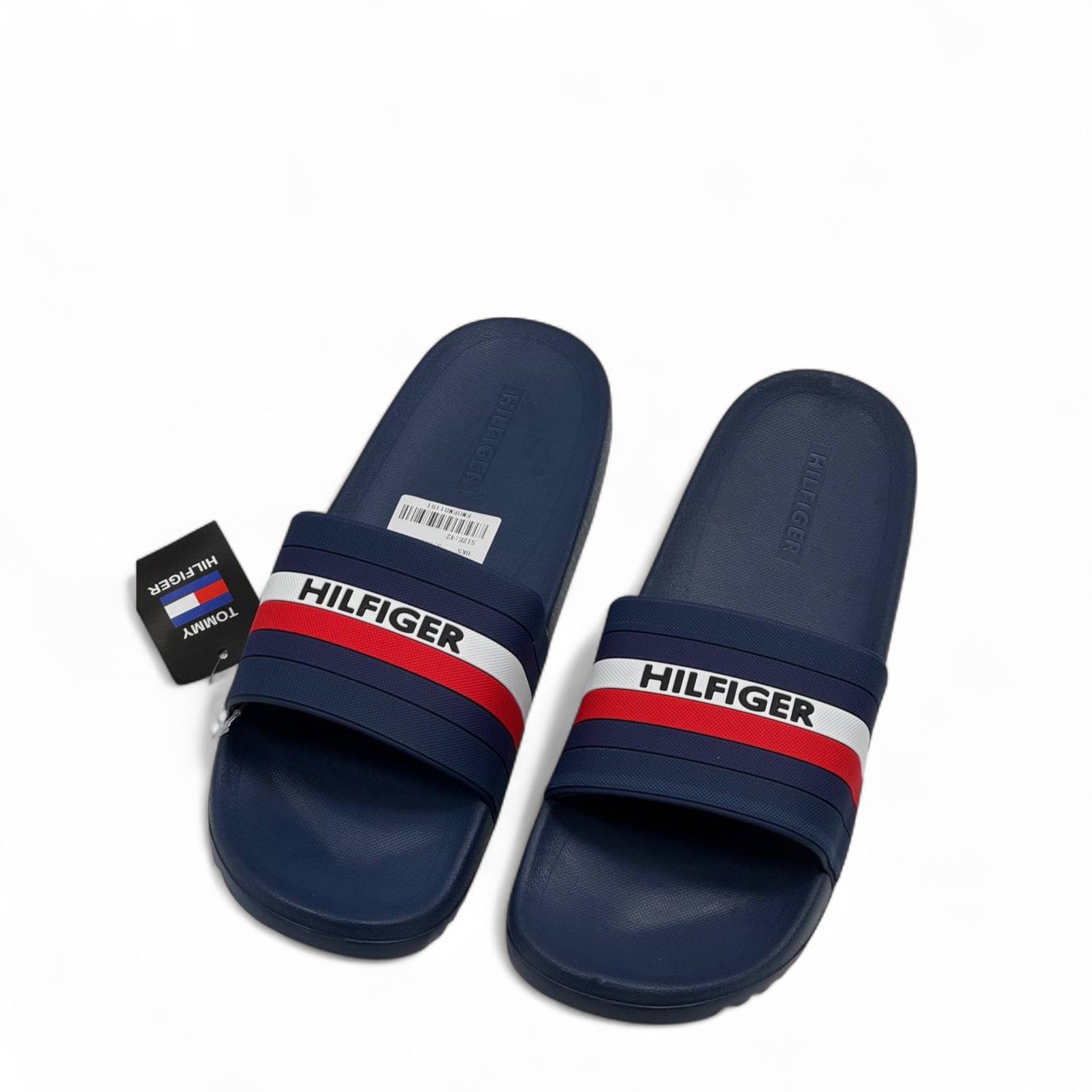 Tommy Hilfiger Navy Slides 🇺🇸 – Classic Comfort with Signature Stripes