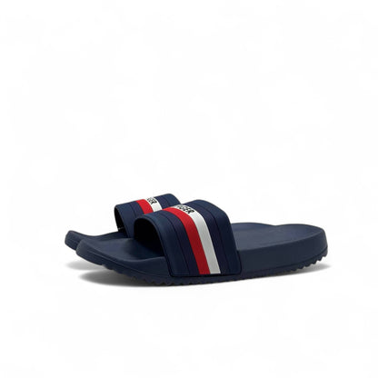 Tommy Hilfiger Navy Slides 🇺🇸 – Classic Comfort with Signature Stripes