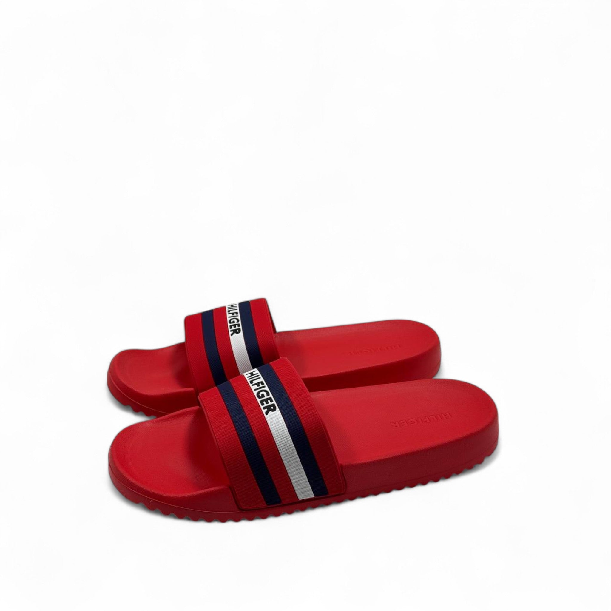 Tommy Hilfiger Red Slides 🔴 – Iconic Style in Bold Color