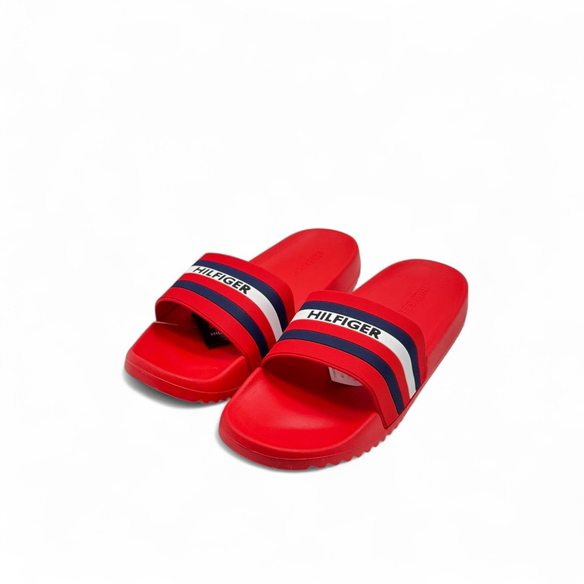 Tommy Hilfiger Red Slides 🔴 – Iconic Style in Bold Color