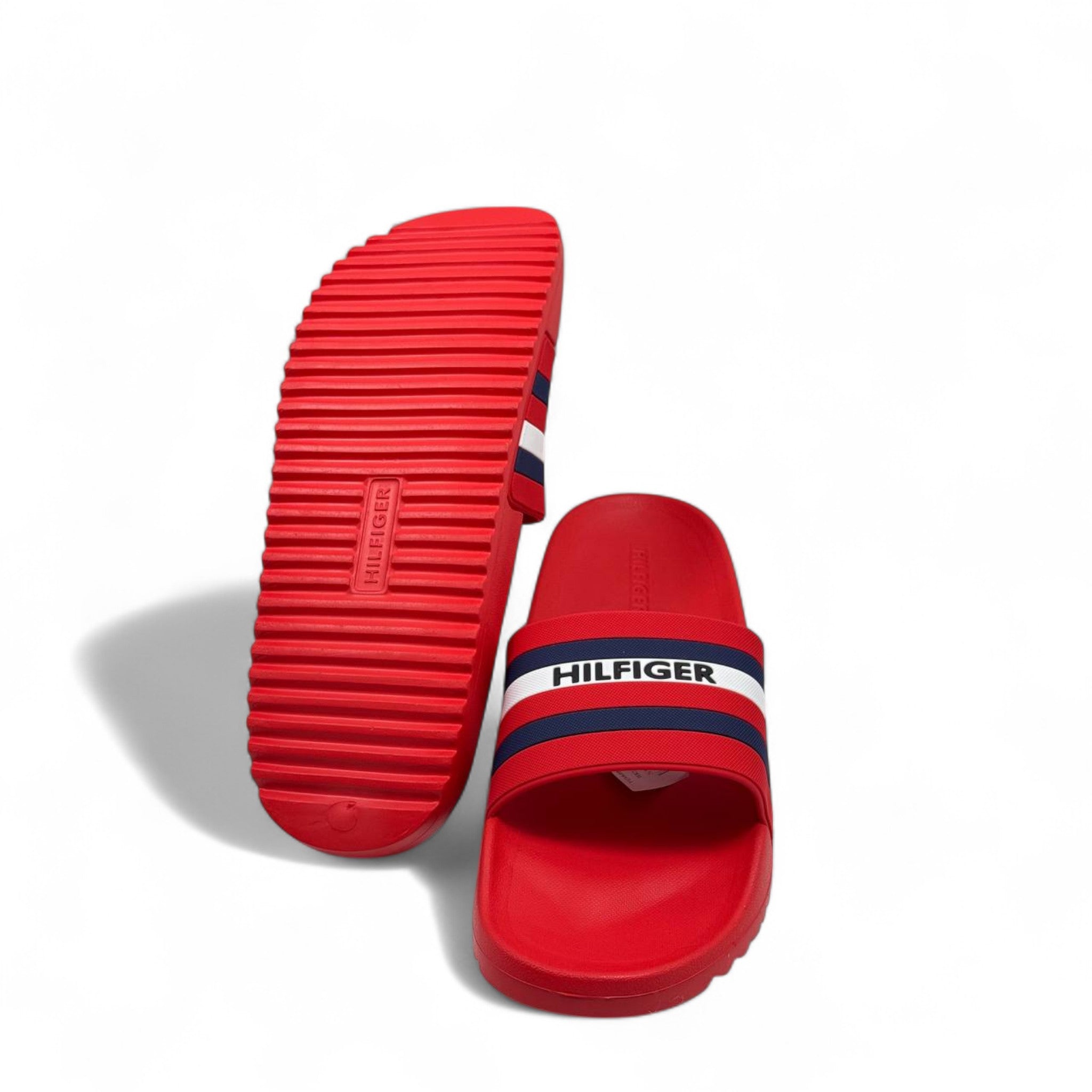 Tommy Hilfiger Red Slides 🔴 – Iconic Style in Bold Color