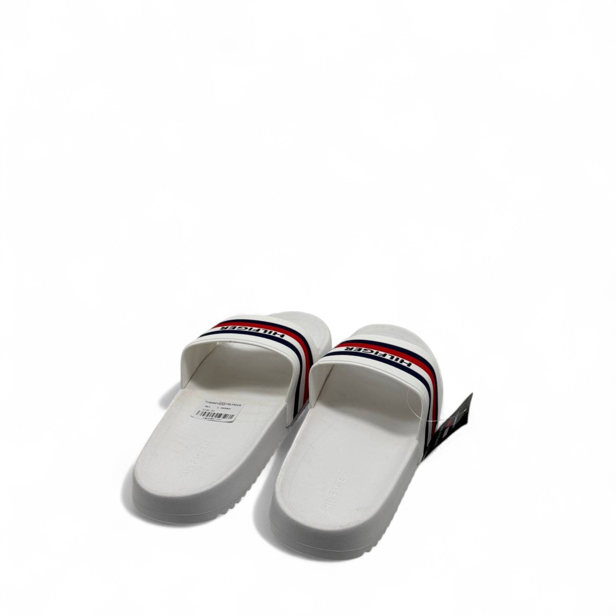 Tommy Hilfiger White Slides ⚪ – Clean Look, Classic Stripes